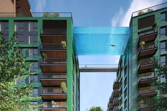 Dois edifícios em Londres serão “interligados” por piscina aérea transparente