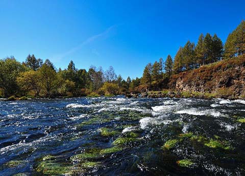 Paisagem outonal em Arxan na Região Autônoma da Mongólia Interior da China