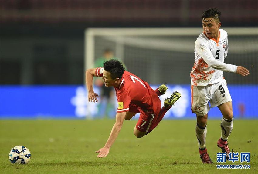 Seleção masculina de futebol da China vence Butão