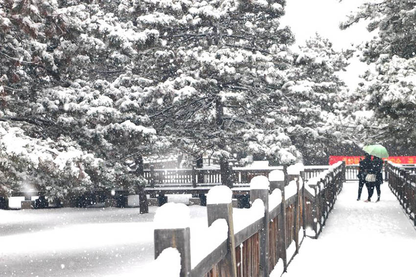 Descida da temperatura acompanhada de neve no norte da China