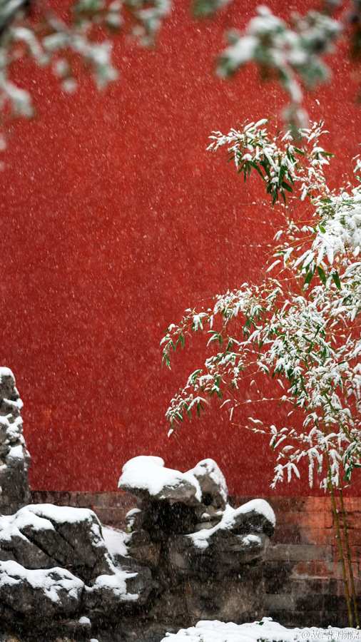 Paisagem de neve na Cidade Proibida atrai turistas