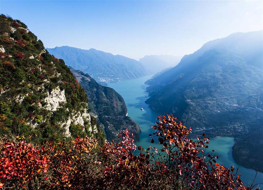 Paisagem do Rio Yangtzé na área das 