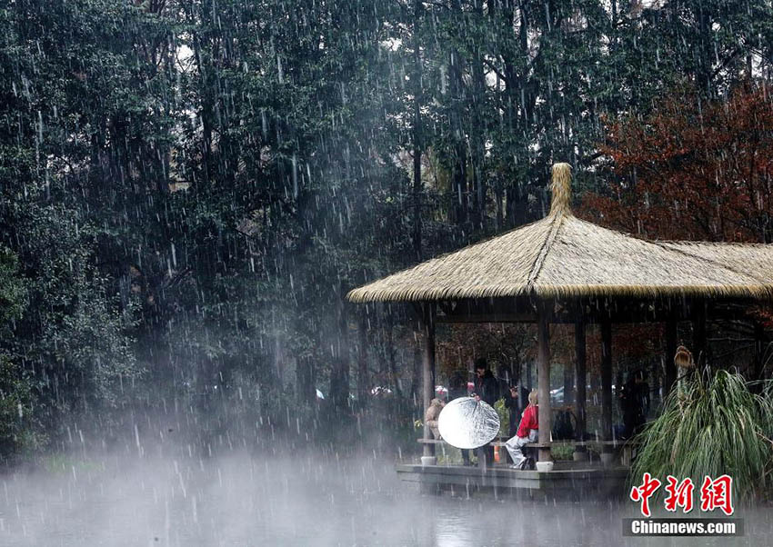 Hangzhou recebe os primeiros flocos de neve de 2015