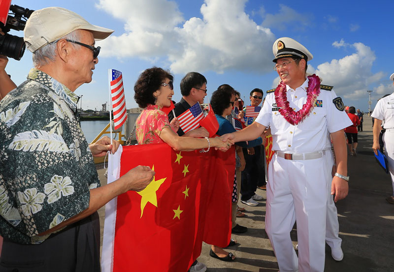 Frota da Marinha chinesa chega a Pearl Harbor