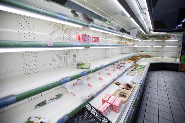 Frente fria em Hangzhou gera corrida aos supermercados