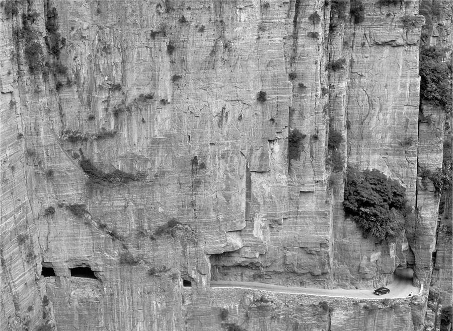 Paisagens únicas da China a preto e branco