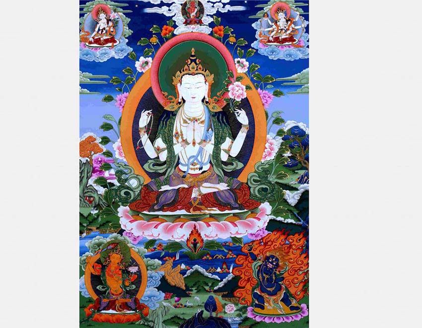 Pinturas tradicionais tibetanas são exibidas em Beijing