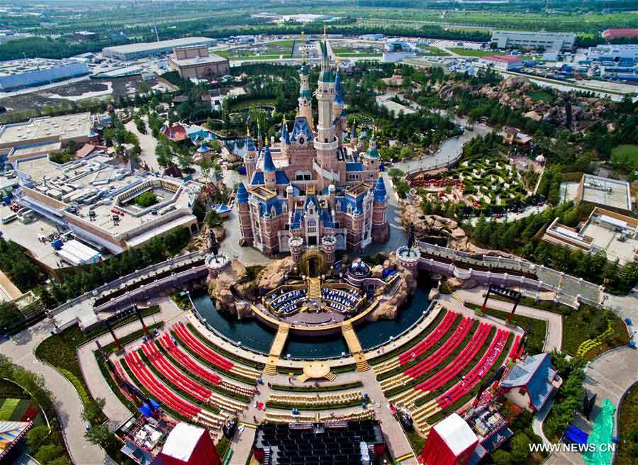 Visão aérea do Resort de Disney Shanghai