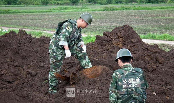 Descoberta bomba deixada por Japão há 70 anos no nordeste da China