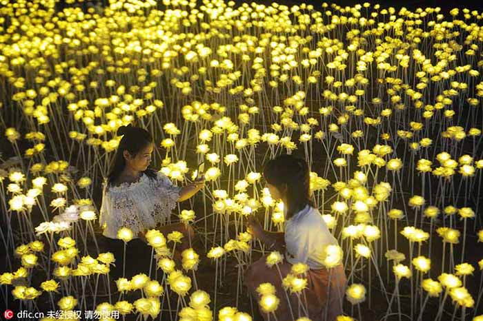 Milhões de LEDs criam mundo de fantasia no noroeste da China