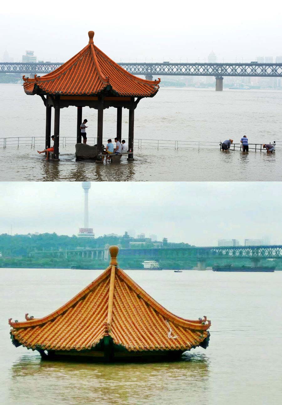 Tempestade provoca inundação na cidade de Wuhan