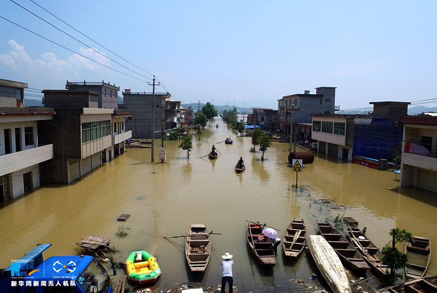 Tempestades deixam província de Anhui debaixo d’água 