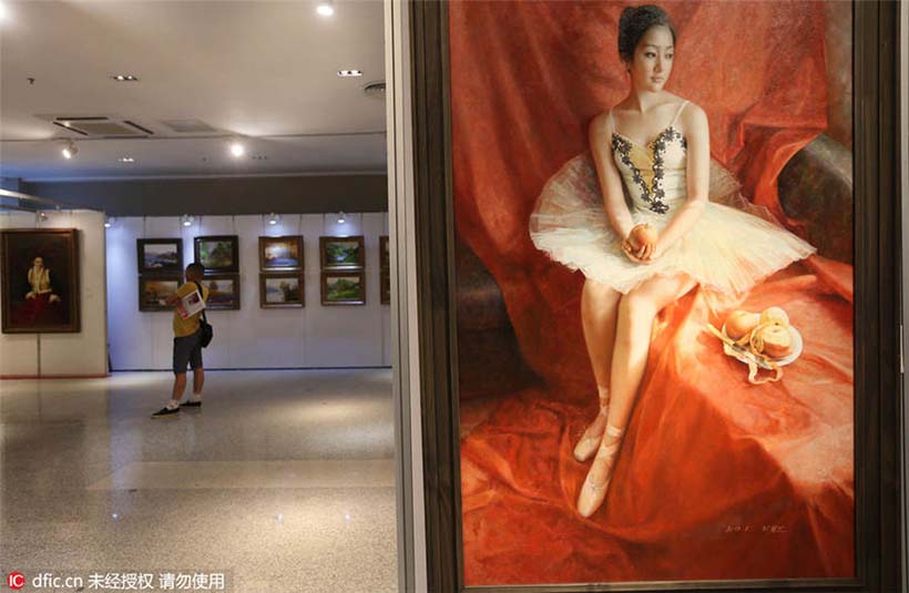 Coleção de pinturas contemporâneas da RPDC são exibidas em Nantong