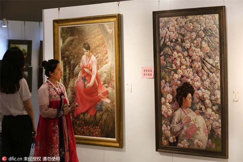 Coleção de pinturas contemporâneas da RPDC são exibidas em Nantong