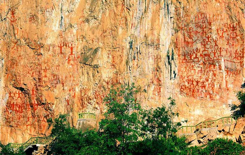 Pinturas rupestres em Guangxi são incluídas na Lista de Patrimônio Mundial da UNESCO