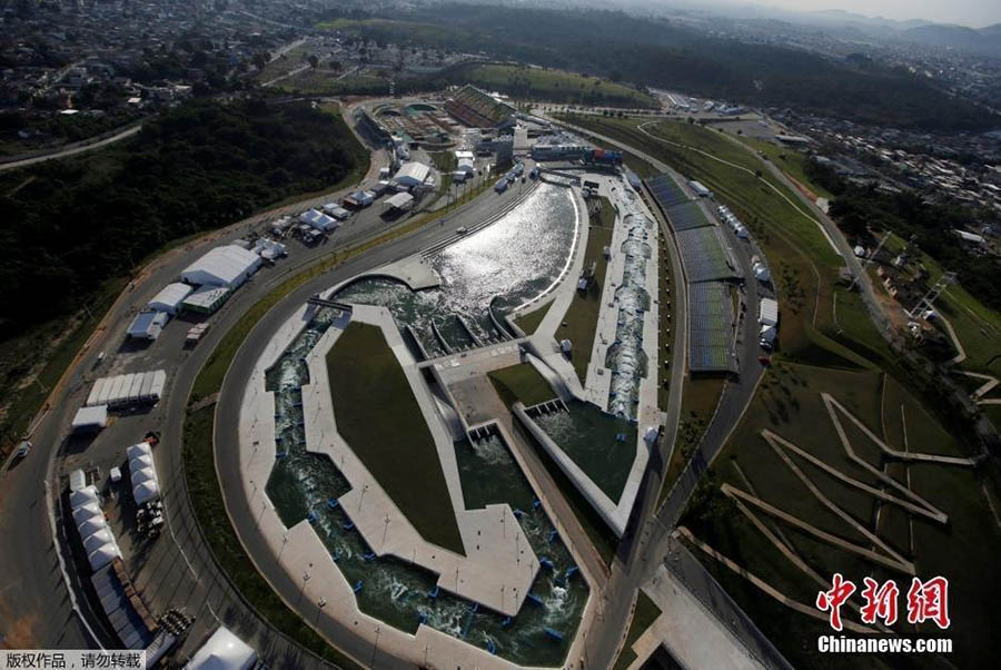 Panorama aérea das instalações olímpicas do Rio2016