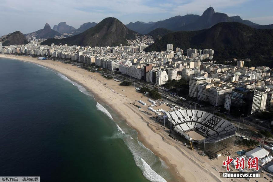 Panorama aérea das instalações olímpicas do Rio2016