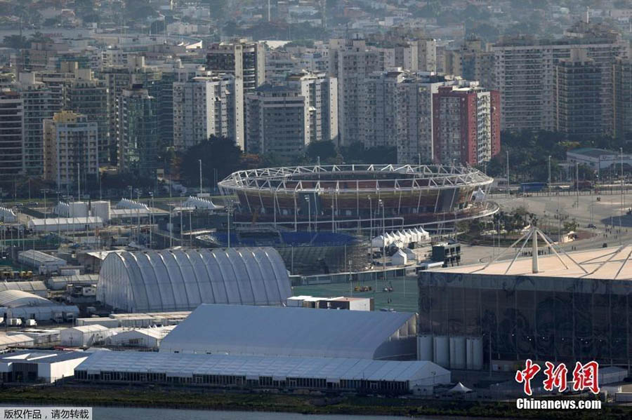 Panorama aérea das instalações olímpicas do Rio2016