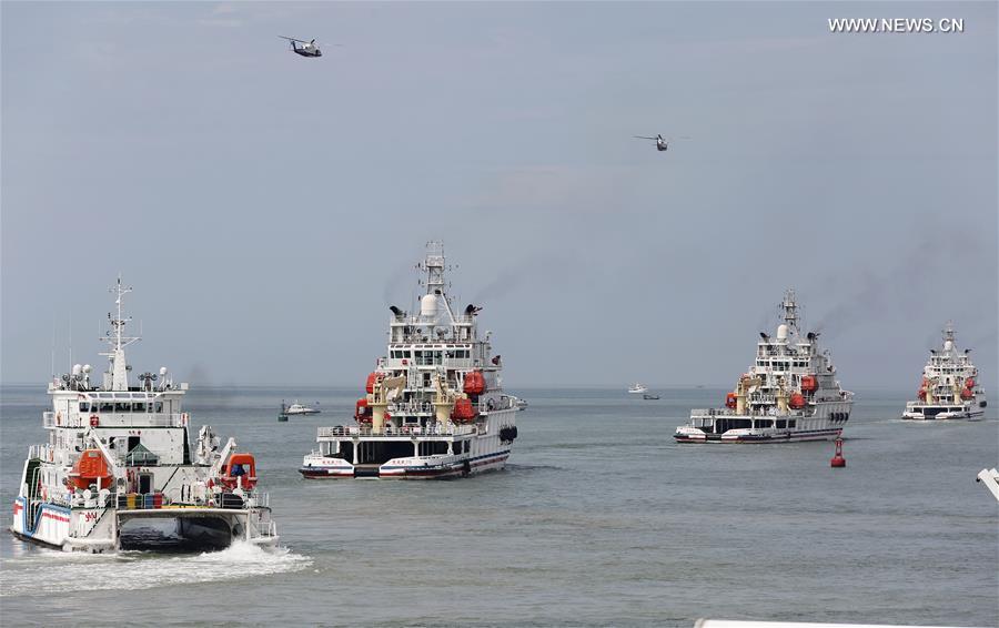 Exercício de resgate de emergência realizado em Sanya