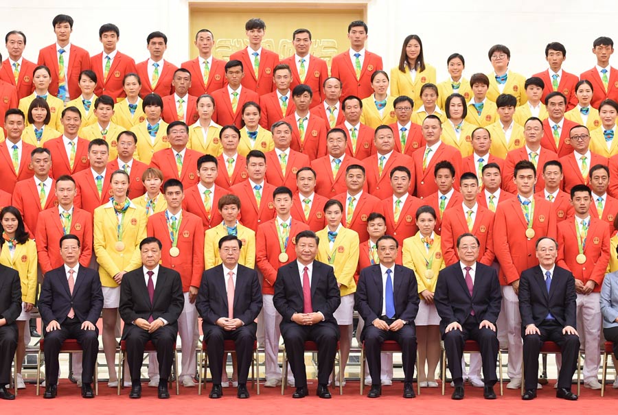 Xi Jinping recebe delegação nacional das Olimpíadas do Rio de Janeiro