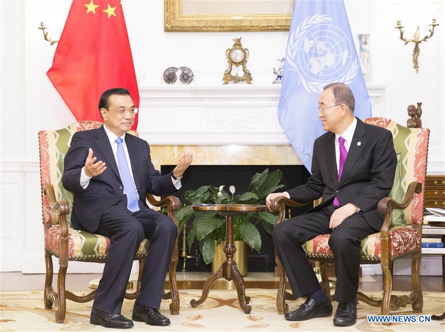 Premiê chinês encontra-se com Ban Ki-moon para assunto de desenvolvimento e mudança climática