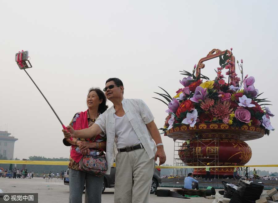 Praça Tian’anmen pronta para a chegada do Dia Nacional