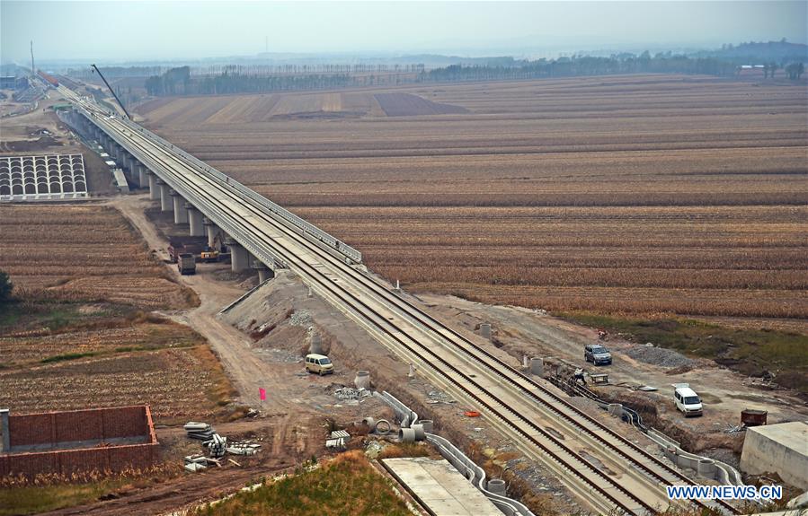 Ferrovia de alta velocidade Beijing-Shenyang em construção