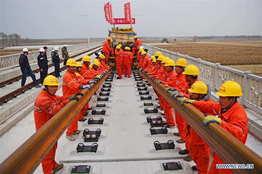 Ferrovia de alta velocidade Beijing-Shenyang em construção