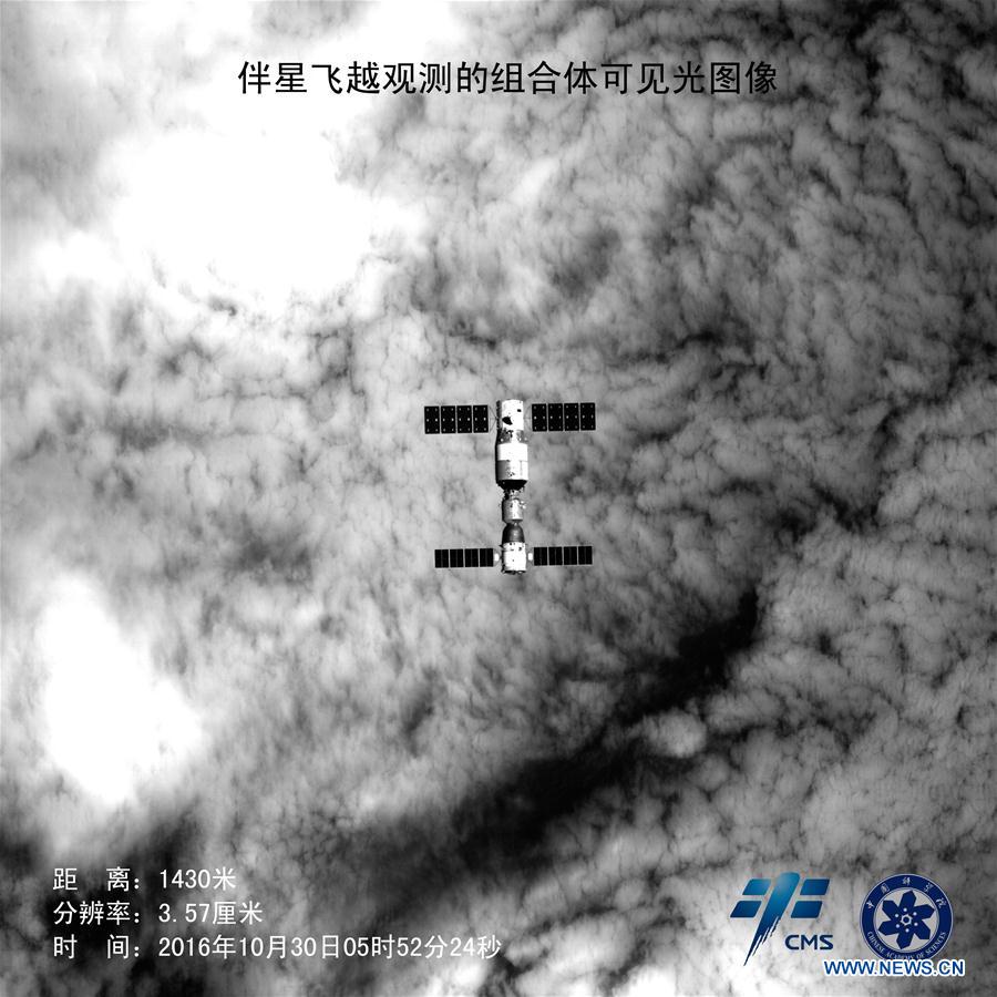 Satélite auxiliar fotografa Tiangong 2 e Shenzhou 11