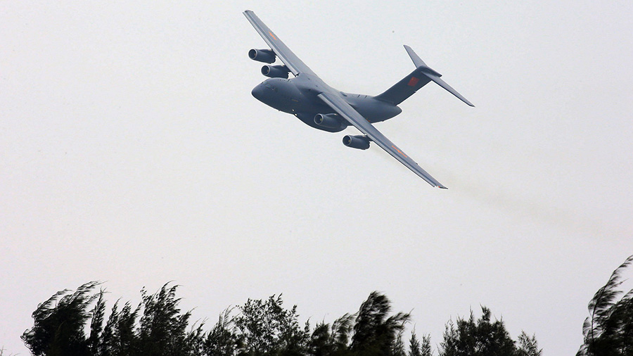 Avião de transporte Y-20 exibido em Zhuhai