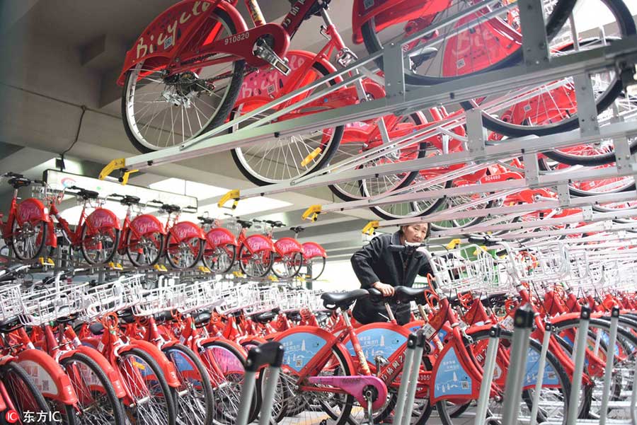 Hangzhou inaugura estacionamento de dois andares para bicicletas