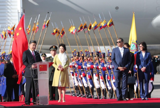 Presidente chinês chega ao Equador para terceira visita à América Latina desde 2013