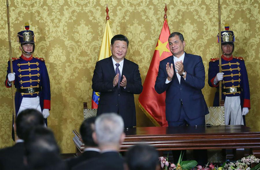 Visita do presidente Xi a Equador em imagens