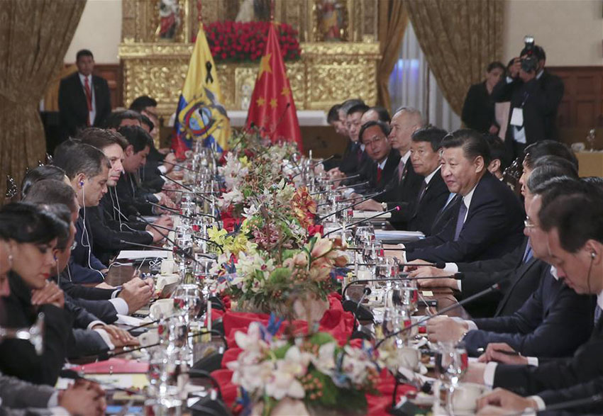 Visita do presidente Xi a Equador em imagens