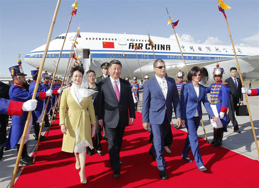 Visita do presidente Xi a Equador em imagens