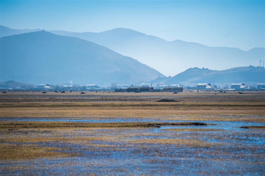 Paisagem de início de inverno em Shangri-La