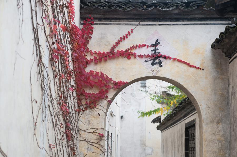 Cenário da vila de Tachuan em Huangshan no leste da China