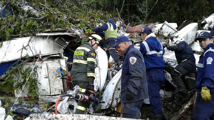 Acidente de avião com time da Chapecoense deixa 71 mortos na Colômbia