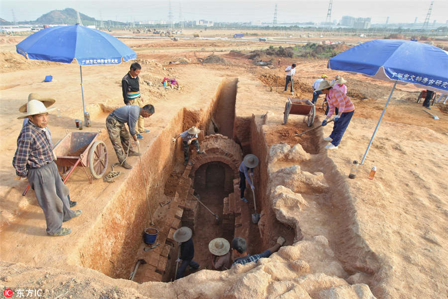 Túmulos antigos de várias dinastias encontrados em Guangzhou