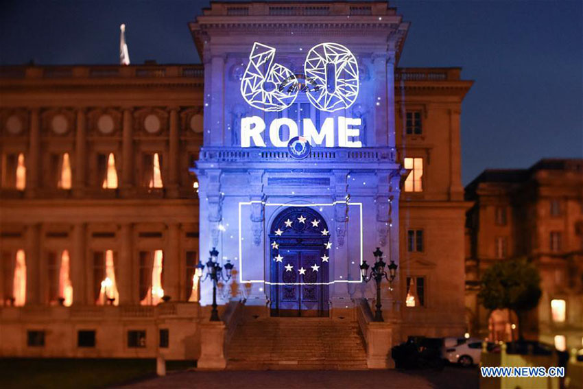 Celebrações e protestos ocorrem simultaneamente no 60º aniversário do Tratado de Roma