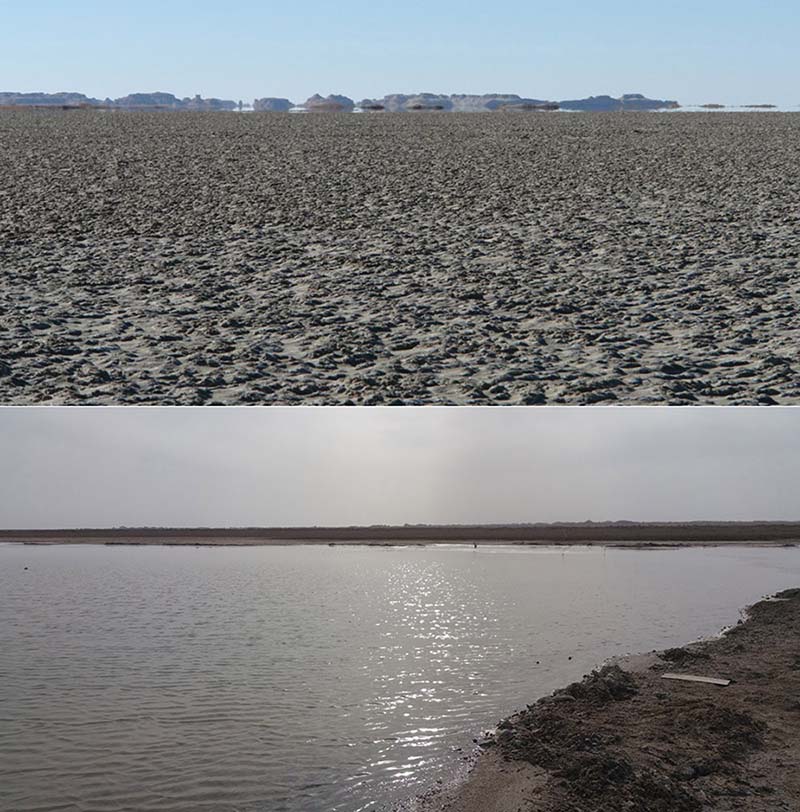 Água retorna a antigo lago seco da cidade chinesa de Dunhuang