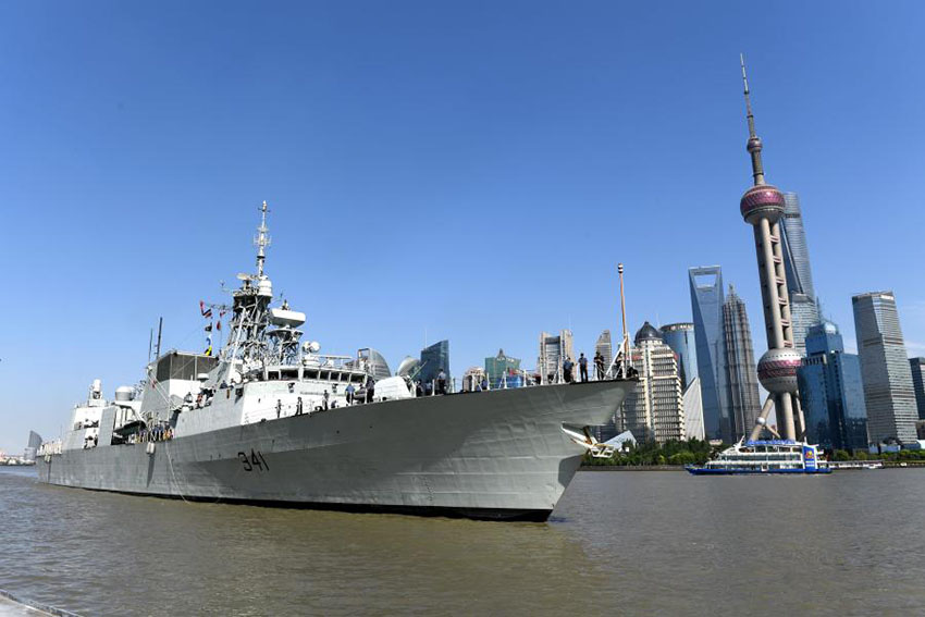 Fragata da marinha canadense HMCS Ottawa chega a Shanghai para visita de sete dias