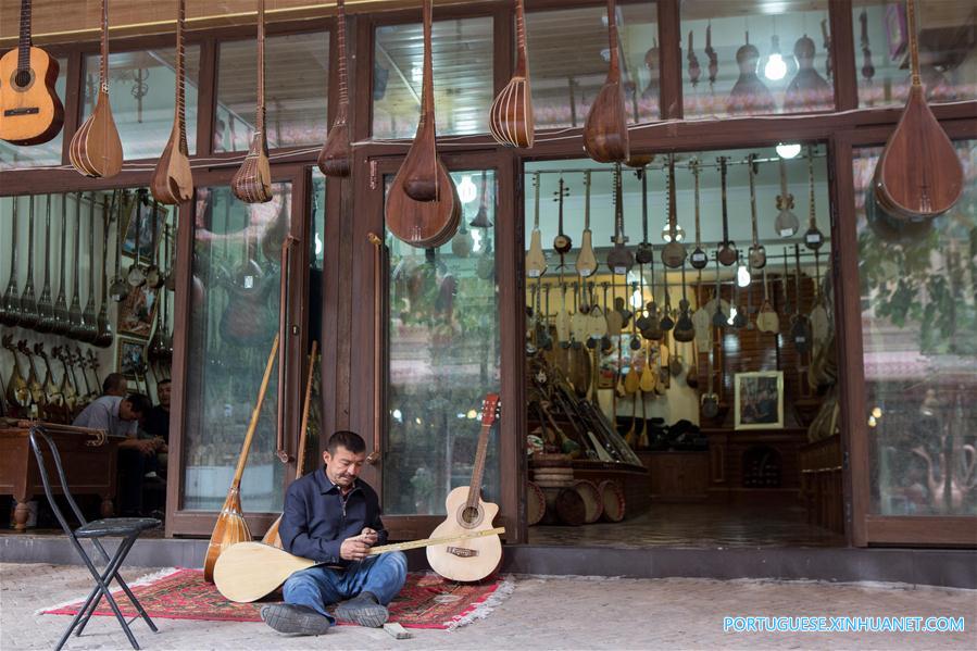 Vida cotidiana em Kashgar no noroeste da China