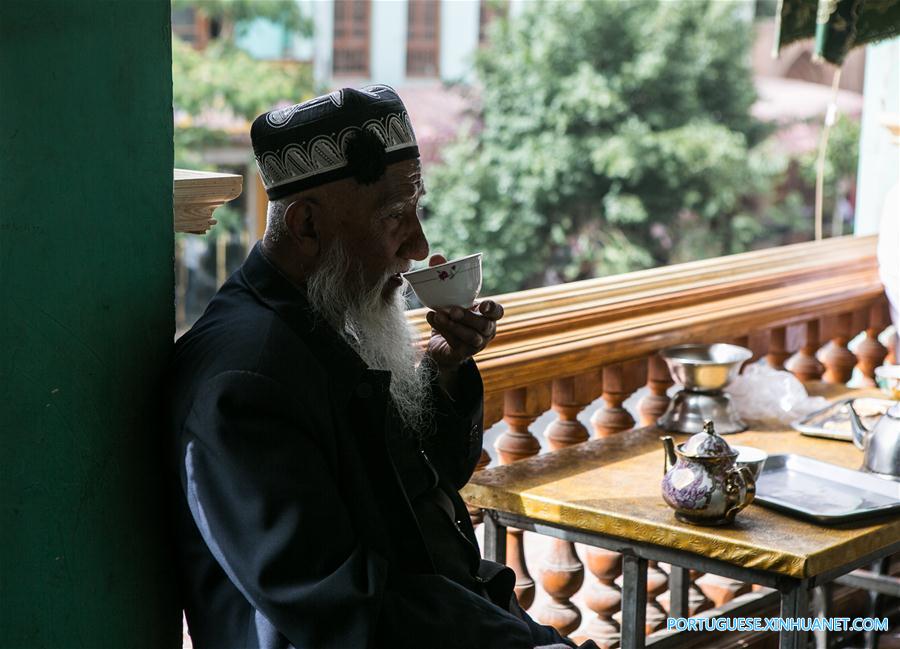 Vida cotidiana em Kashgar no noroeste da China