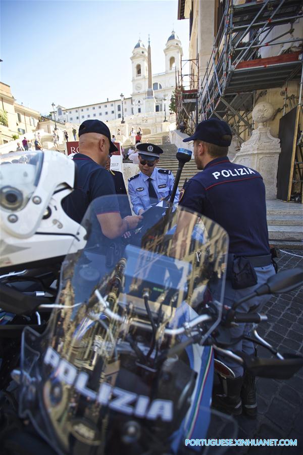 Patrulhas policiais conjuntas entre China e Itália são lançadas em Roma