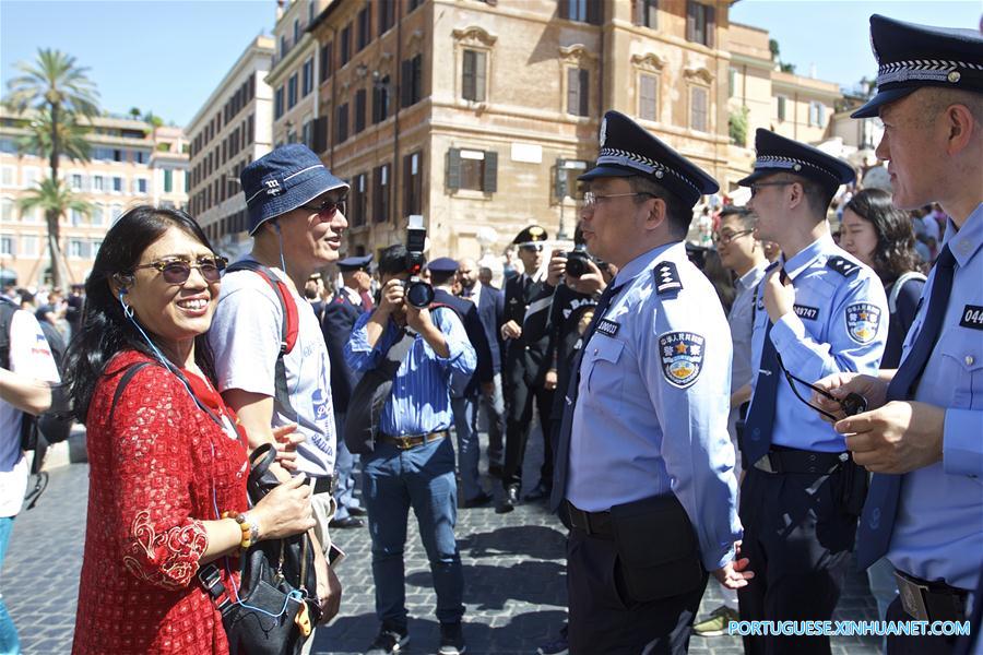 Patrulhas policiais conjuntas entre China e Itália são lançadas em Roma