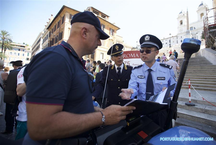 Patrulhas policiais conjuntas entre China e Itália são lançadas em Roma