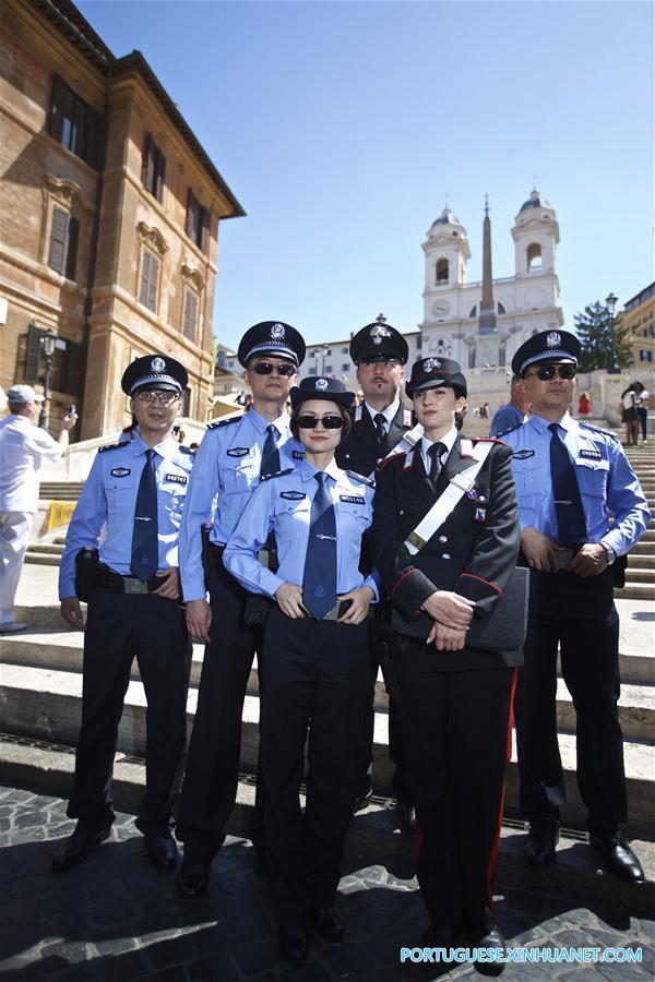 Patrulhas policiais conjuntas entre China e Itália são lançadas em Roma