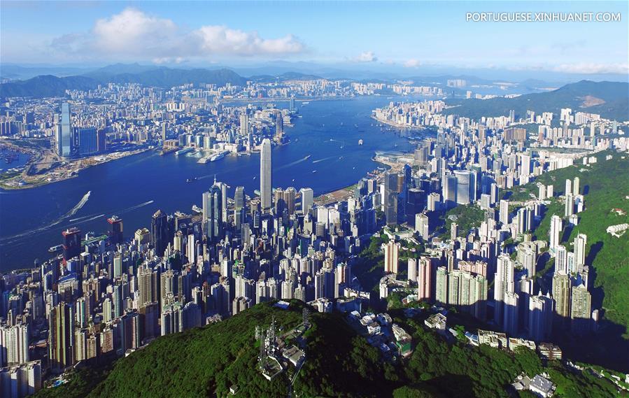 Vista aérea de Hong Kong