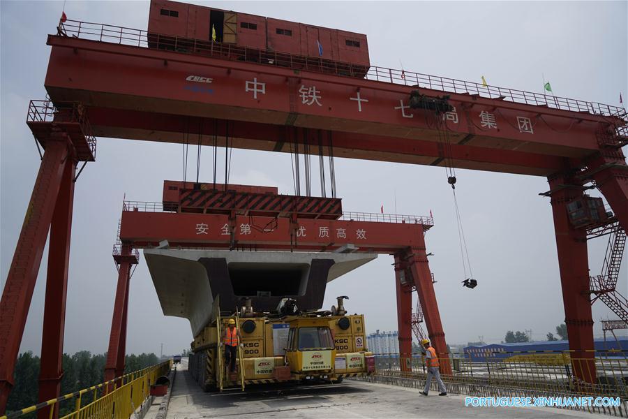 Construção da ferrovia de alta velocidade Zhengzhou-Wanzhou